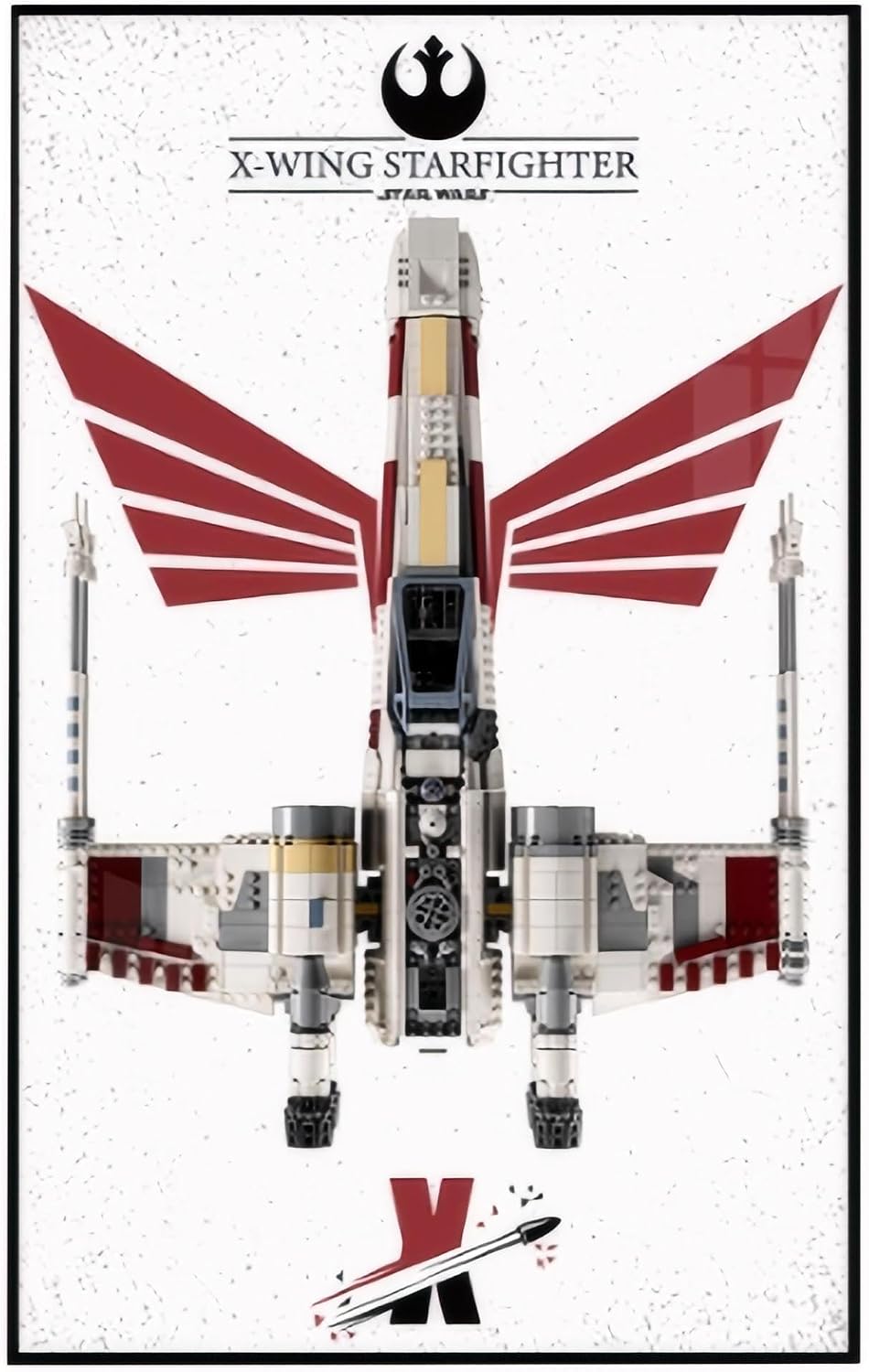 Display Wallboard, Compatible with Lego 75355 UCS X Wing Fighter wall mount Display Stand, On-Wall Photo Frame Storage Display Board 75355 (Wall Panel Only) (Style B)