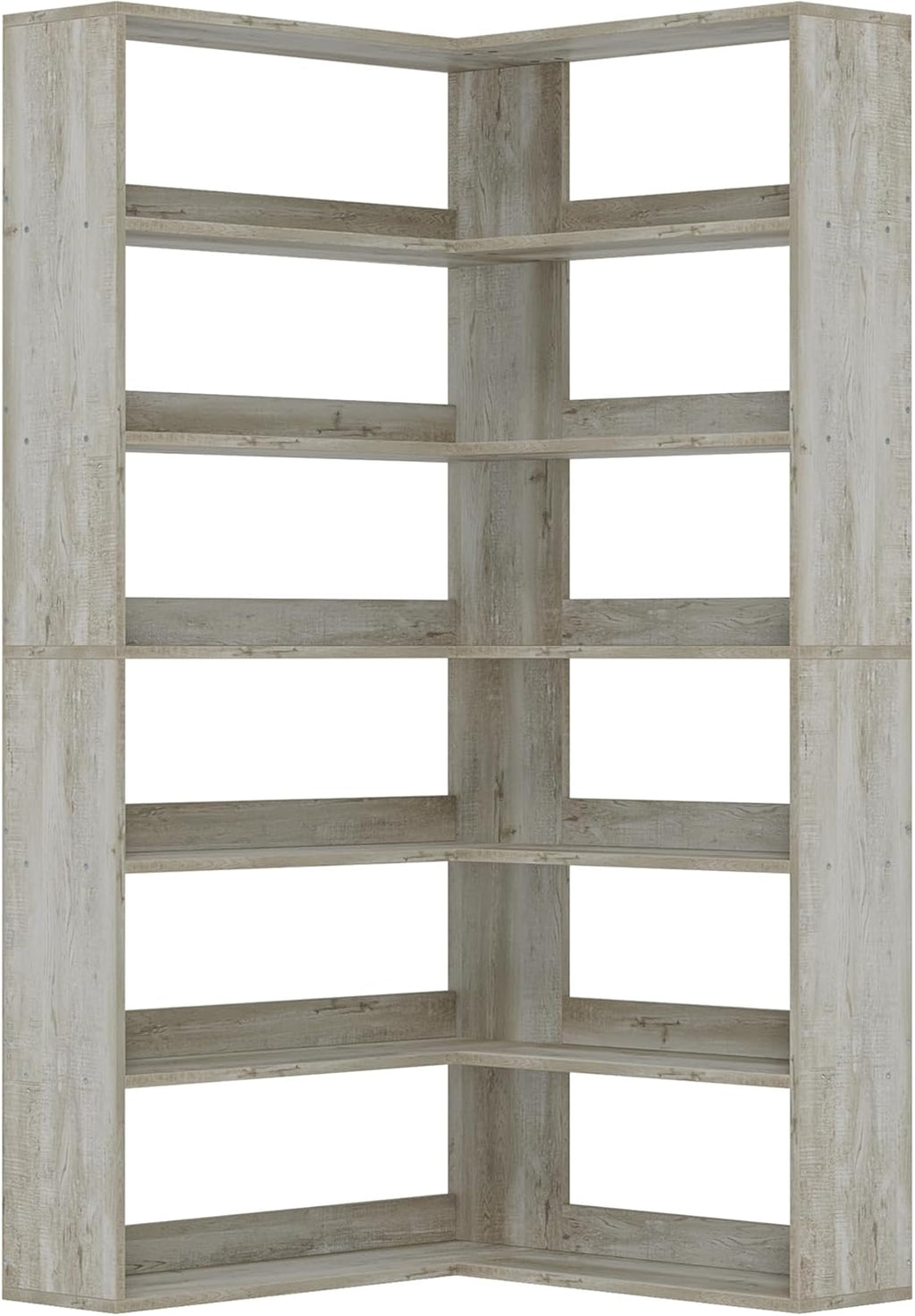 IRONCK Bookshelves 6 Tiers with Baffles Industrial Large Corner Etagere Bookcase Storage Display Rack for Living Room Home Office