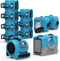ALORAIR Water Damage Restoration Combo Package 8x Air Mover 2x Air Scrubber 1x Commercial Dehumidifier Ideal for Industrial, Commercial & Home Use - Set 1