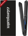 GLAMPALM GlamMuse 1' | All-Ceramic Flat Iron Infused with Vita-C, Salon Results with Less Heat Damage, Trusted by K-Pop Hair Stylists, Dual Voltage Hair Straightener, Silk Press | GP201T