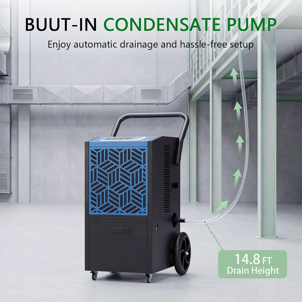 2026Upgraded 220 Pints Commercial Dehumidifier with Pump,industrial dehumidifier for Basement up to 8000 Sq.Ft, Large Capacity Industrial Dehumidifier for Large Room with Intelligent Humidity Control