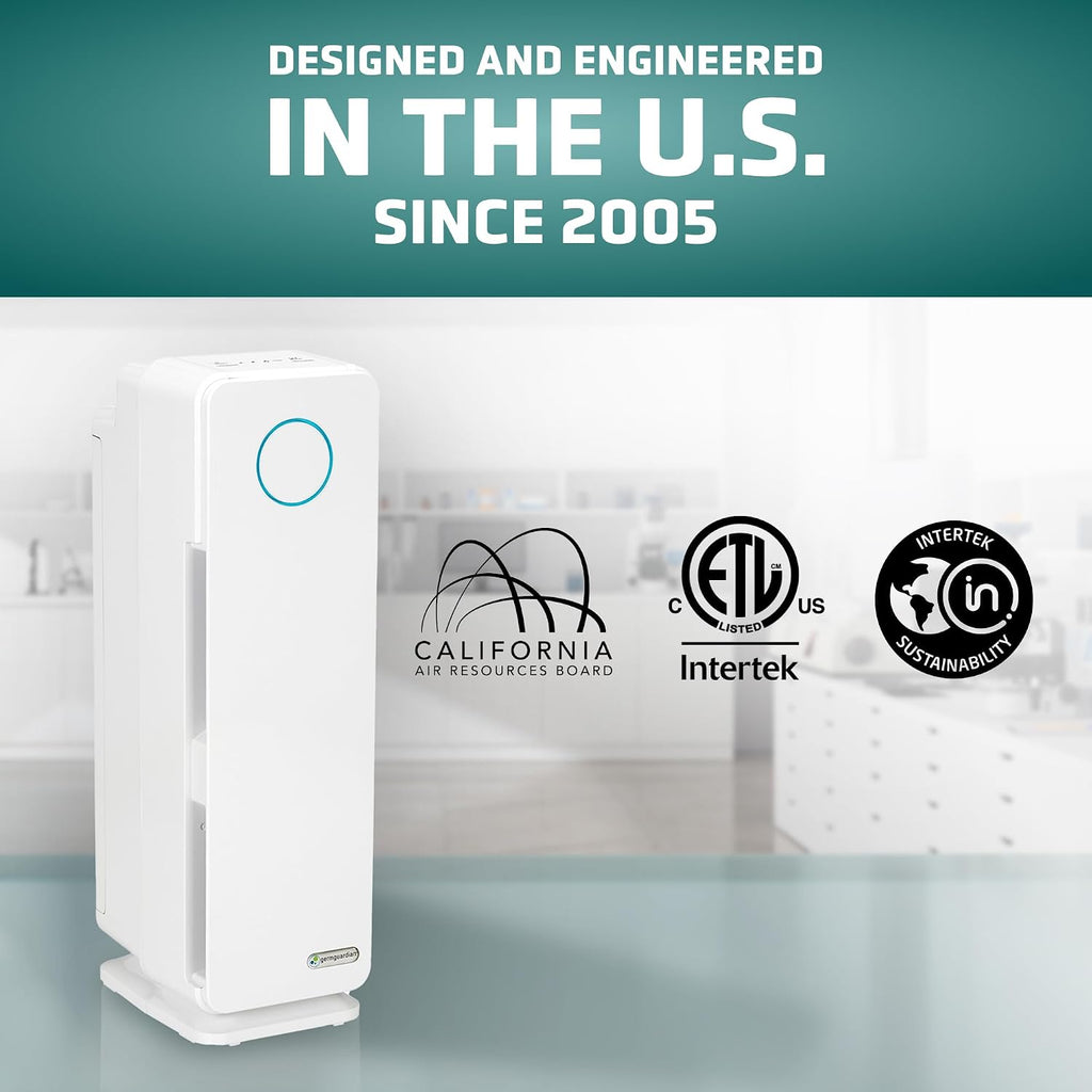 GermGuardian Air Purifier for Homes with Pets, H13 Pet HEPA Filter, Removes Pet Dander, Dust, Allergens, Smoke, Pollen, Odors, Mold, UV-C Light Helps Reduce Germs, 22 Inch, White, AC4300WPT