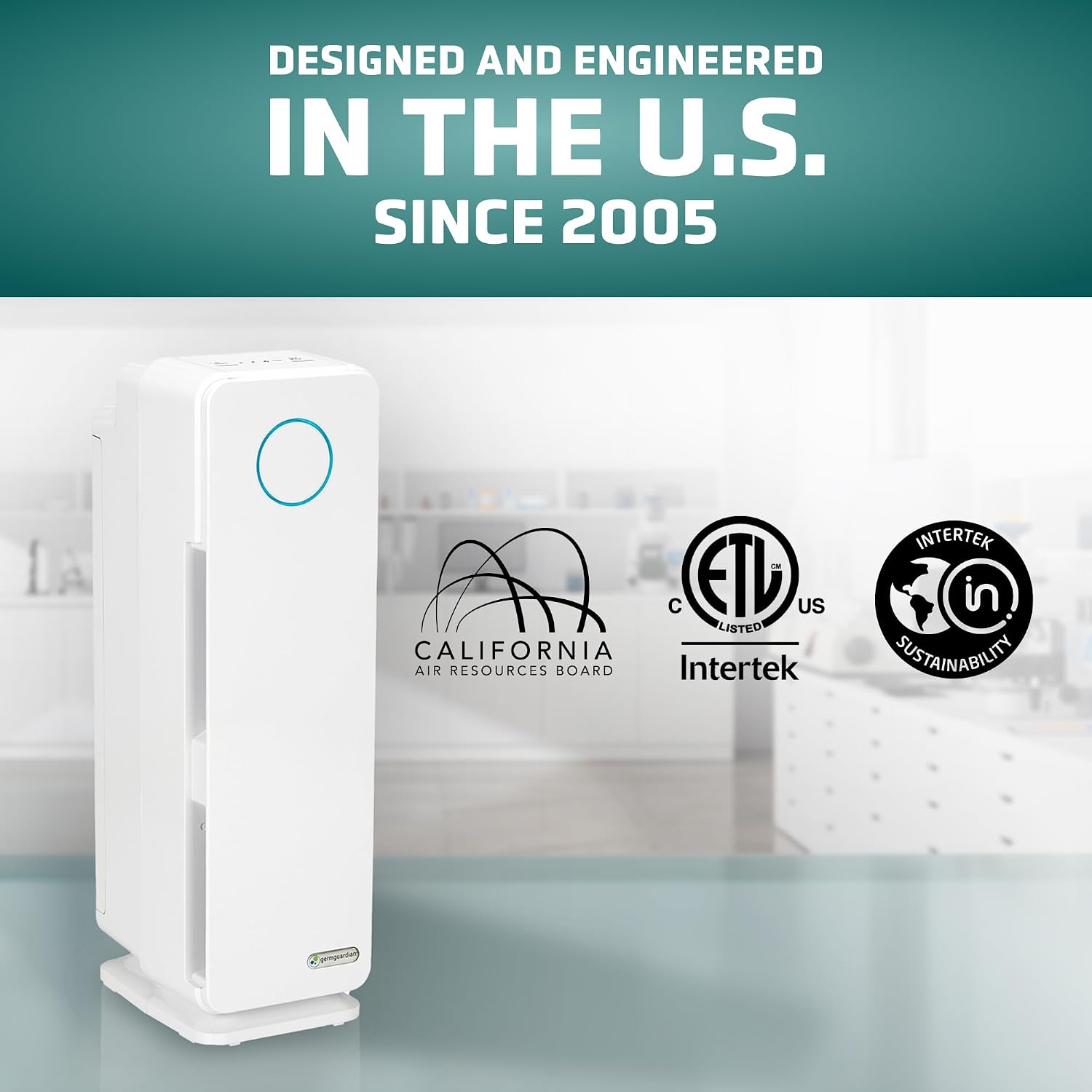 GermGuardian Air Purifier for Homes with Pets, H13 Pet HEPA Filter, Removes Pet Dander, Dust, Allergens, Smoke, Pollen, Odors, Mold, UV-C Light Helps Reduce Germs, 22 Inch, White, AC4300WPT