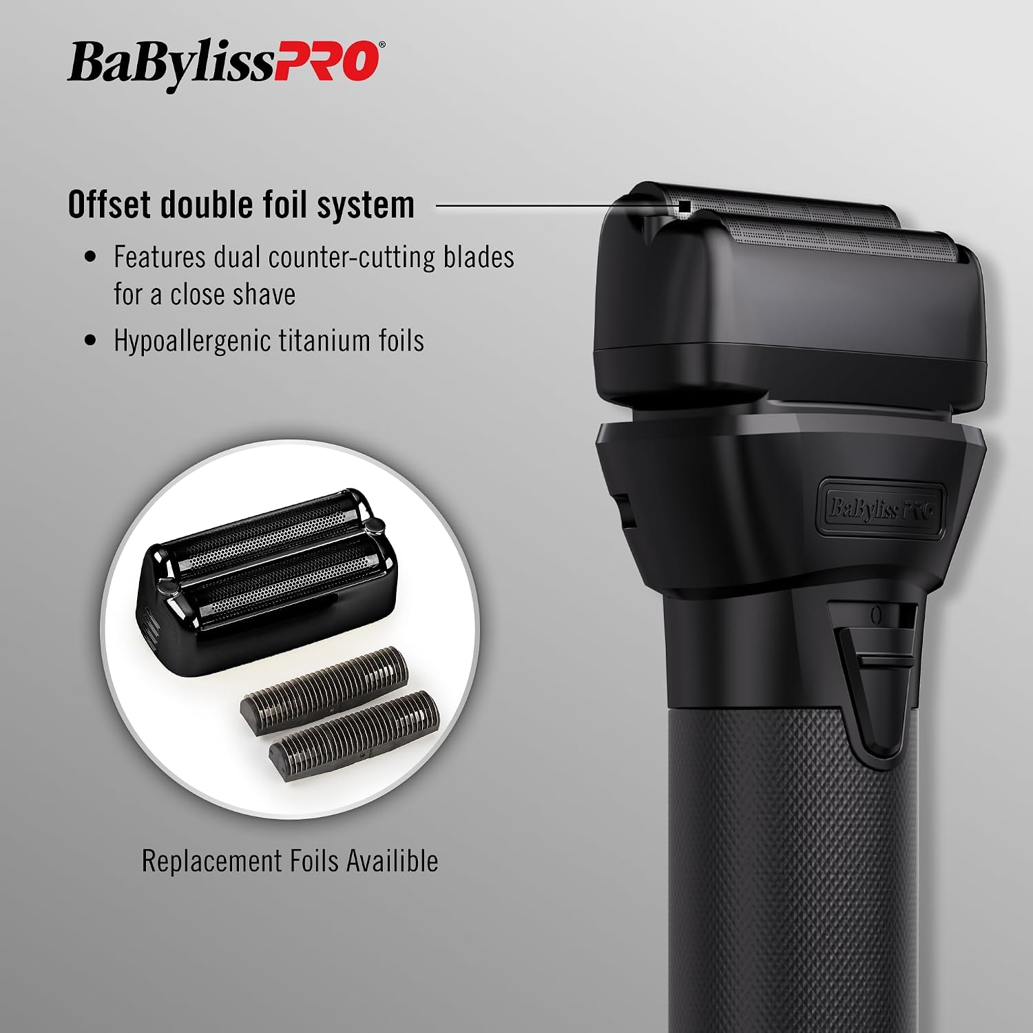 BaBylissPRO FXONE Double Foil Stick Shavers with interchangeable battery