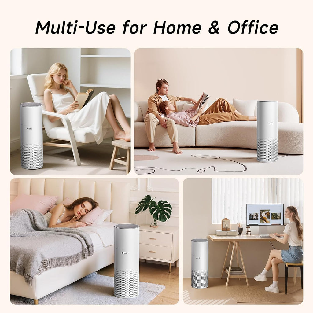 Afloia Humidifier and Air Purifier in One, Air Purifier and Evaporative Humidifier Combo for Home, 24dB Quiet Air Cleaner Remove Pets Dust Dander Hair Allergy Pollen Smoke Smell for Room