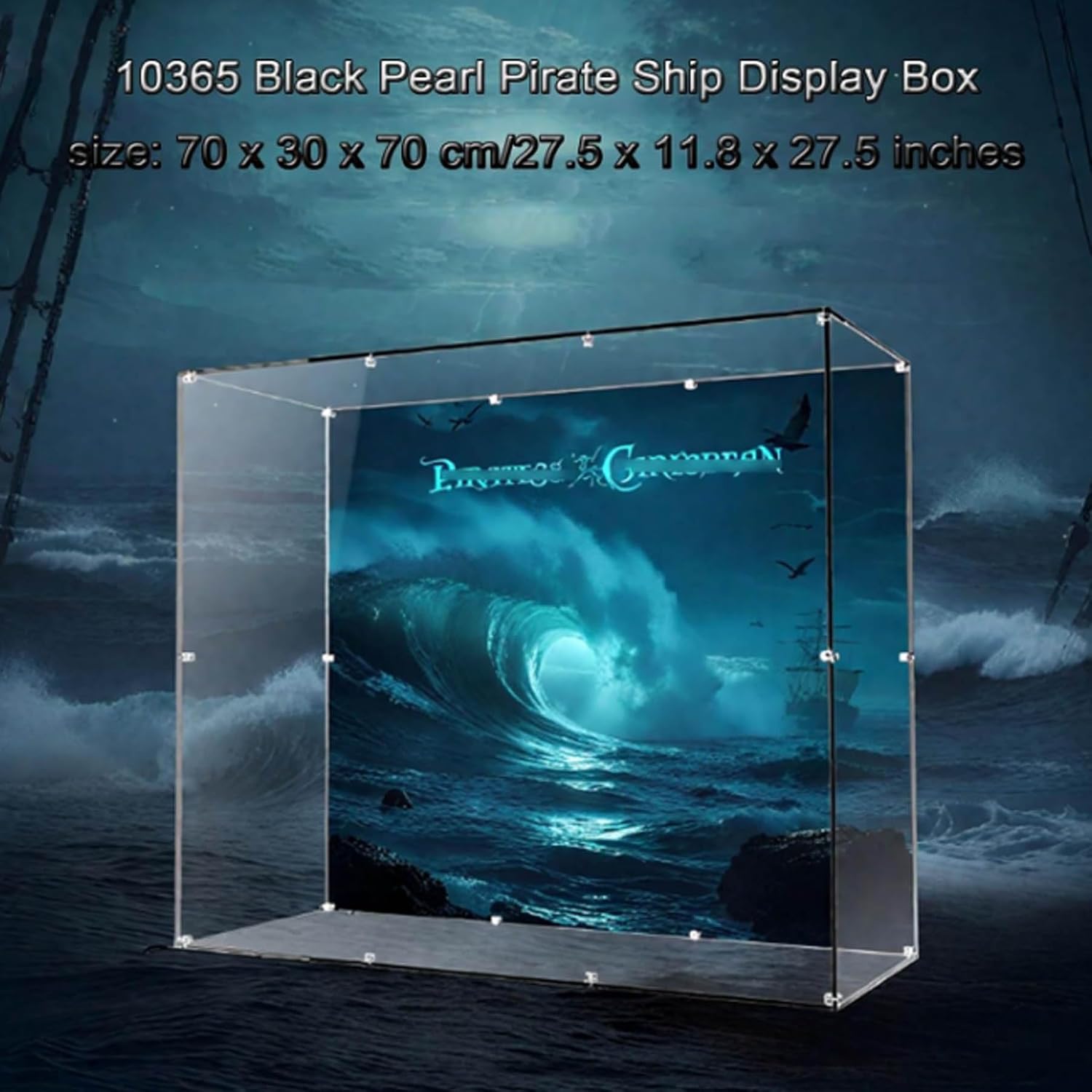 Acrylic Display Case for Lego 10365 Black Pearl Ship, Dustproof Box, Storage Box, Transparent Box, Display Box Compatible with 10365 (Box Only) (Background A)