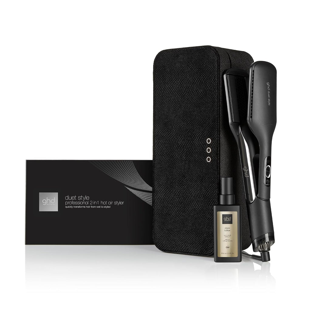 ghd Duet Style - 2-in-1 Flat Iron Hair Straightener + Hair Dryer in One Tool | Transform Hair from Wet to Styled with No Heat Damage | Blow Dry with No Fizz | 2X More Shine