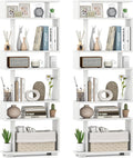 Giantex 6-Tier Geometric Bookcase Set of 2, 64' Tall S-Shaped Bookshelf w/Anti-Tipping Kit, Wood Freestanding Decorative Storage Display Shelves for Living Room, Bedroom & Home Office, White