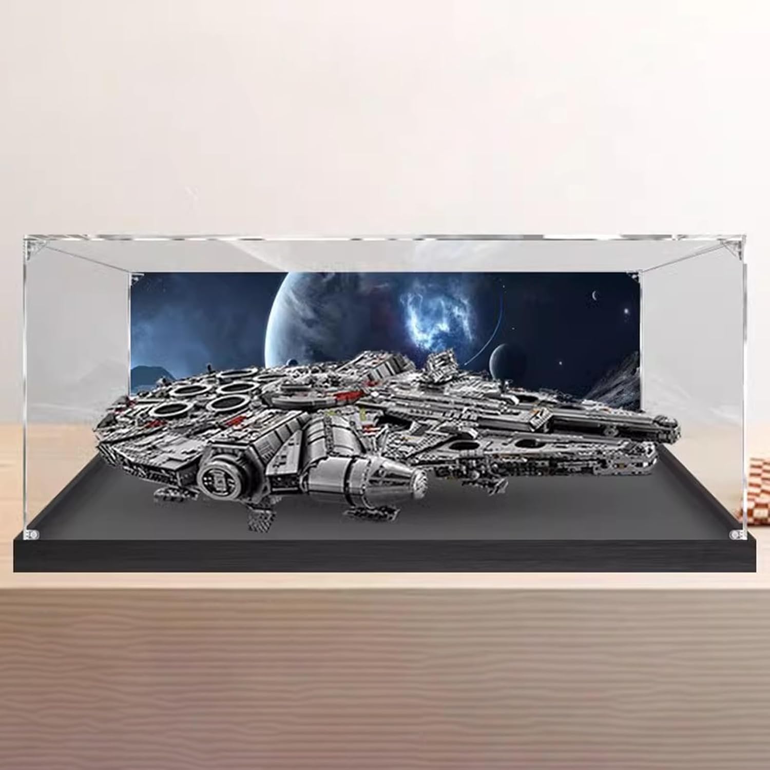 Applicable to LEGO 75192 Millennium Falcon Acrylic Display Box, Model Display Case, Display Cases for Collectibles, Protect Your Collectibles from Dust with a Clear Showcase,Background a,3m