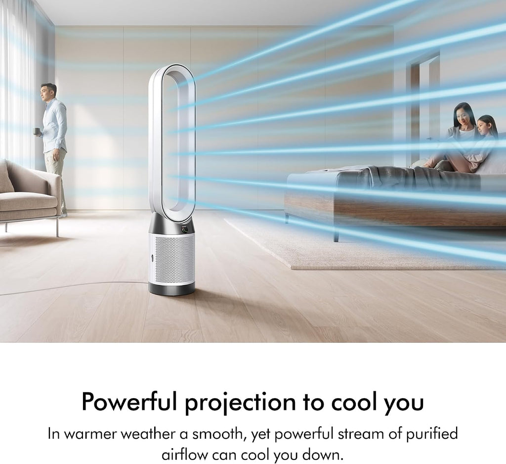 Dyson Purifier Cool PC1, HEPA Air Purifier Tower Fan, App and remote controlled, 350° oscillation, 10 levels, bladeless (White)