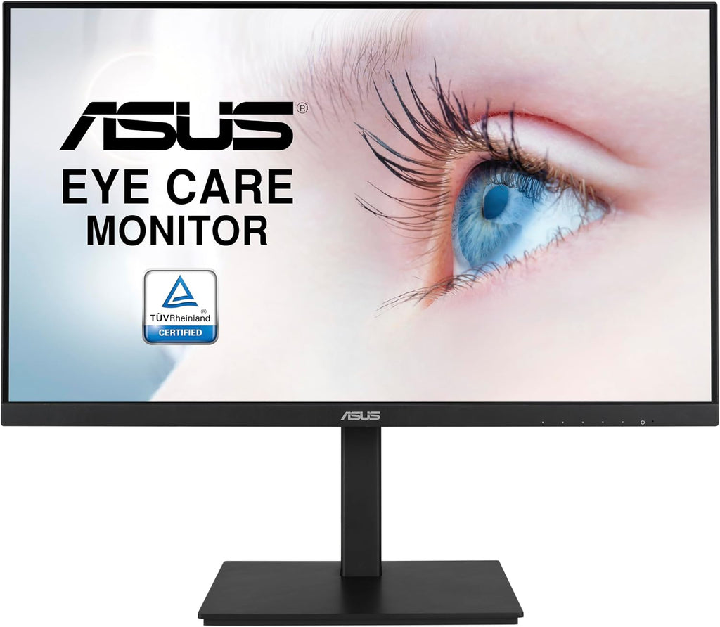 ASUS VA27DQSB 27' Monitor, 1080P Full HD, 75Hz, IPS, Adaptive-Sync, Eye Care, HDMI DisplayPort VGA USB Hub, Frameless, Ergonomic Design, VESA Wall Mountable,Black