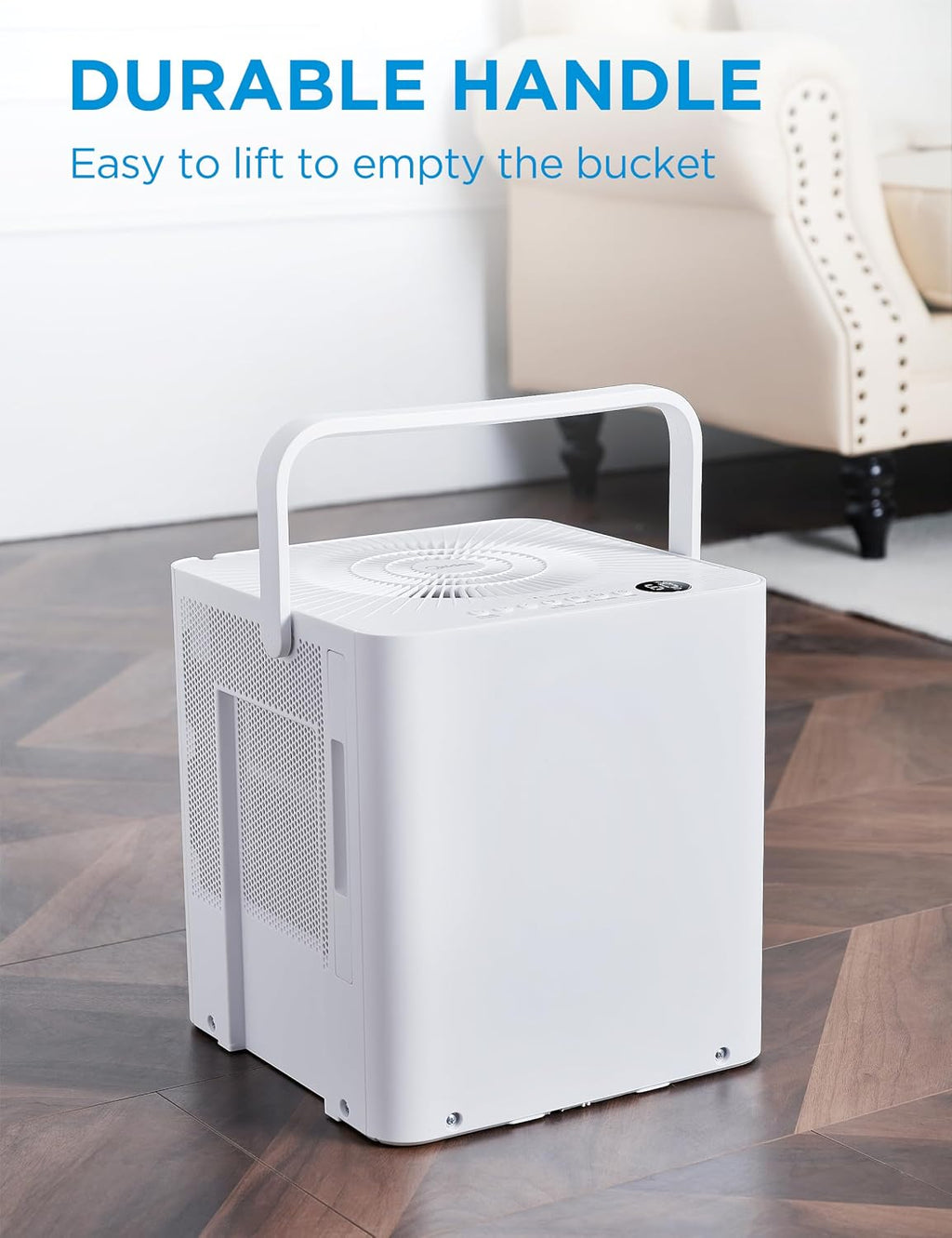 Midea Cube 35 Pint Dehumidifier for Basement and Rooms at Home for up to 3,500 Sq. Ft., Smart Control, Compatible with Alexa (White), Drain Hose Included