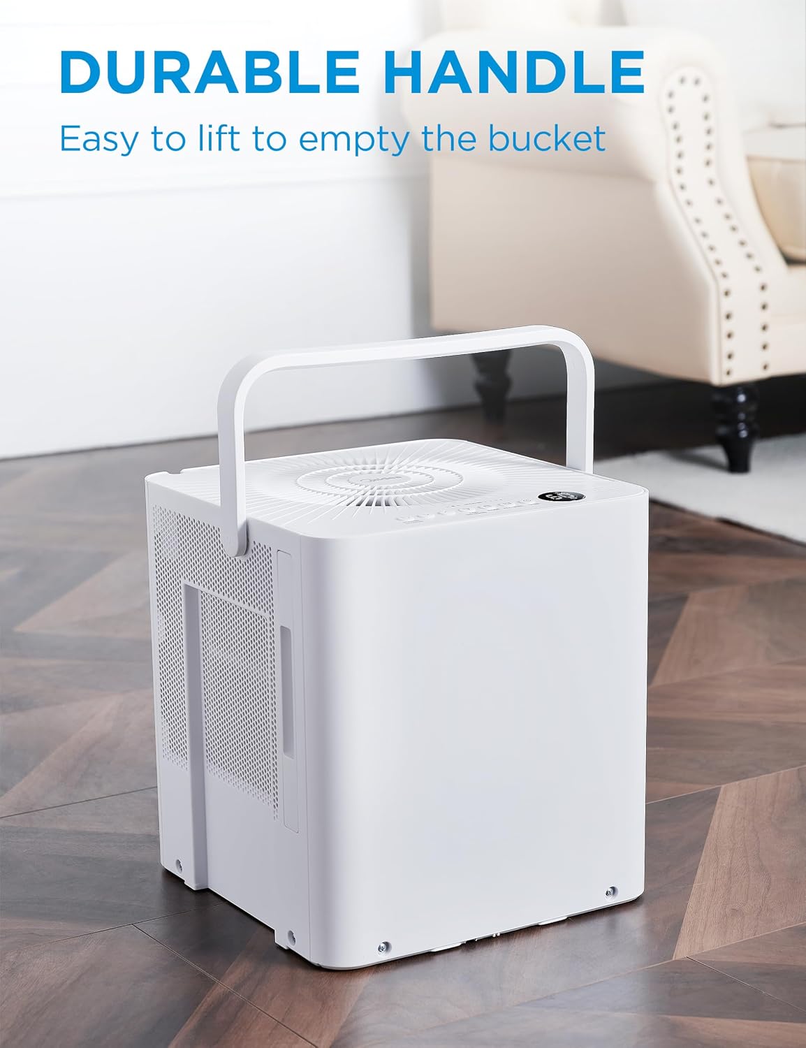 Midea Cube 35 Pint Dehumidifier for Basement and Rooms at Home for up to 3,500 Sq. Ft., Smart Control, Compatible with Alexa (White), Drain Hose Included