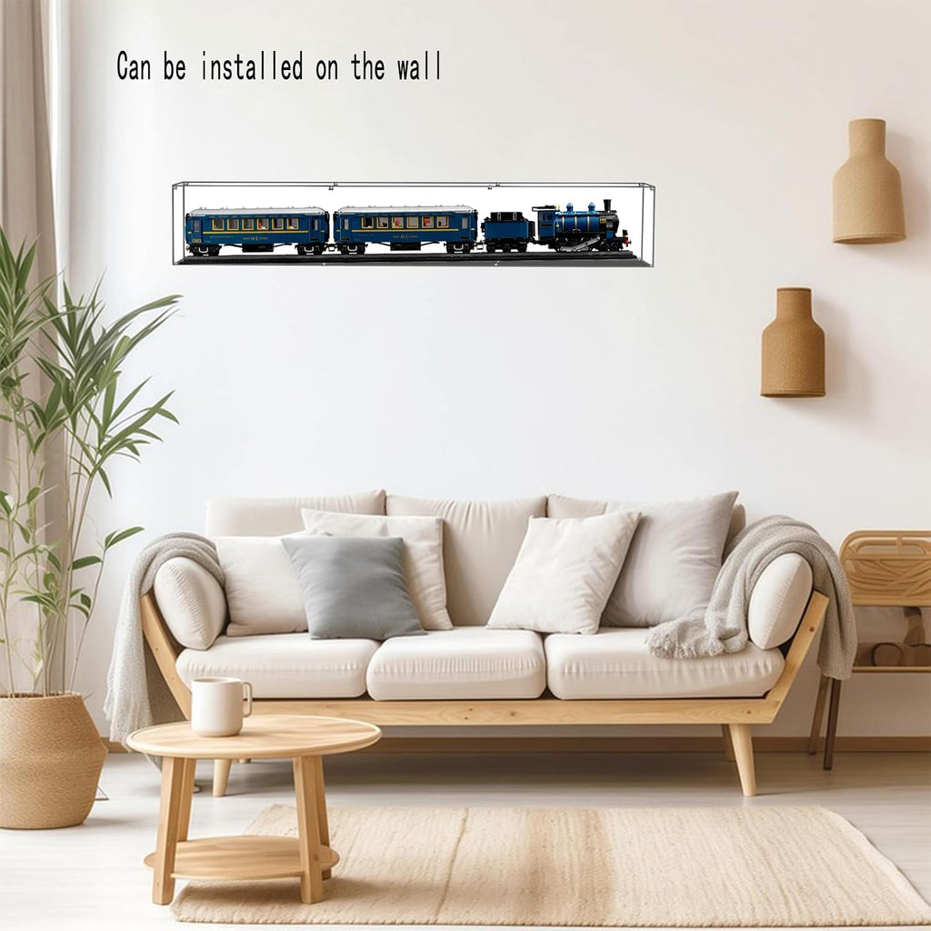 Acrylic Display Case for Lego 21344 The Orient Express Train Can Be Installed on The Wall Photo Frame 47.24' Lx5.91 Wx7.87 H ( 120x15x20cm)(NOT Included The Model)