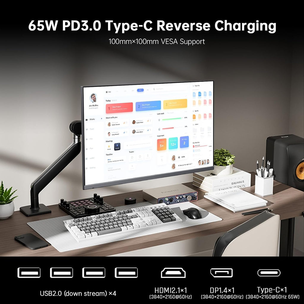 KTC 32 Inch 4K Smart Monitor, Google System UHD (3840x 2160) Smart Monitor with Speakers, Netflix Licensed, Type-C 65W PD, WirelessDisplay, HDR, Bluetooth, Hey Google Voice Remot, VESA Support, A32Q8