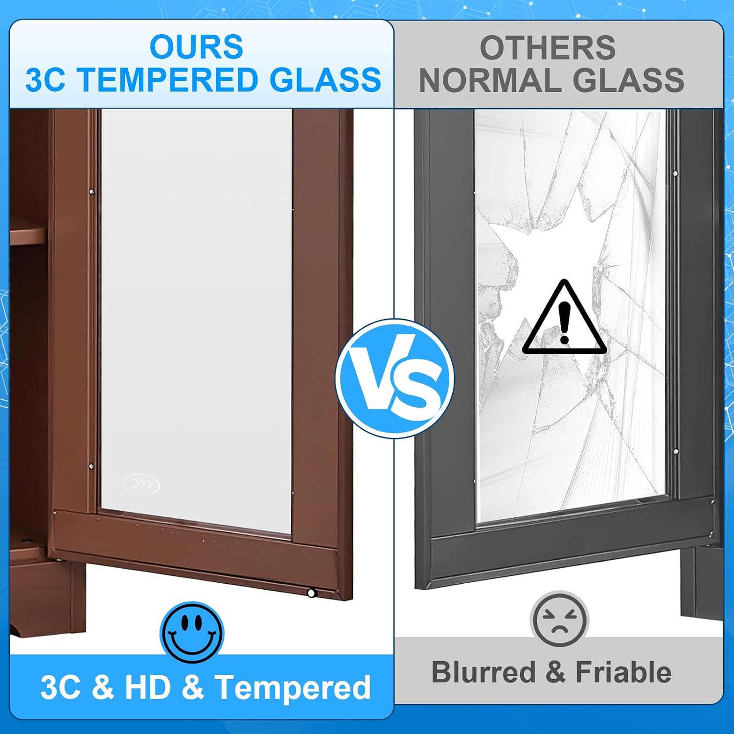 Polup Glass Display Cabinet, Display Case with Glass Doors and Shelves, Metal Curio Cabinets with Locking, 71' Tall Bookcase with Glass Doors for Home, School, Clinic (Wood Color)- Assemble Required