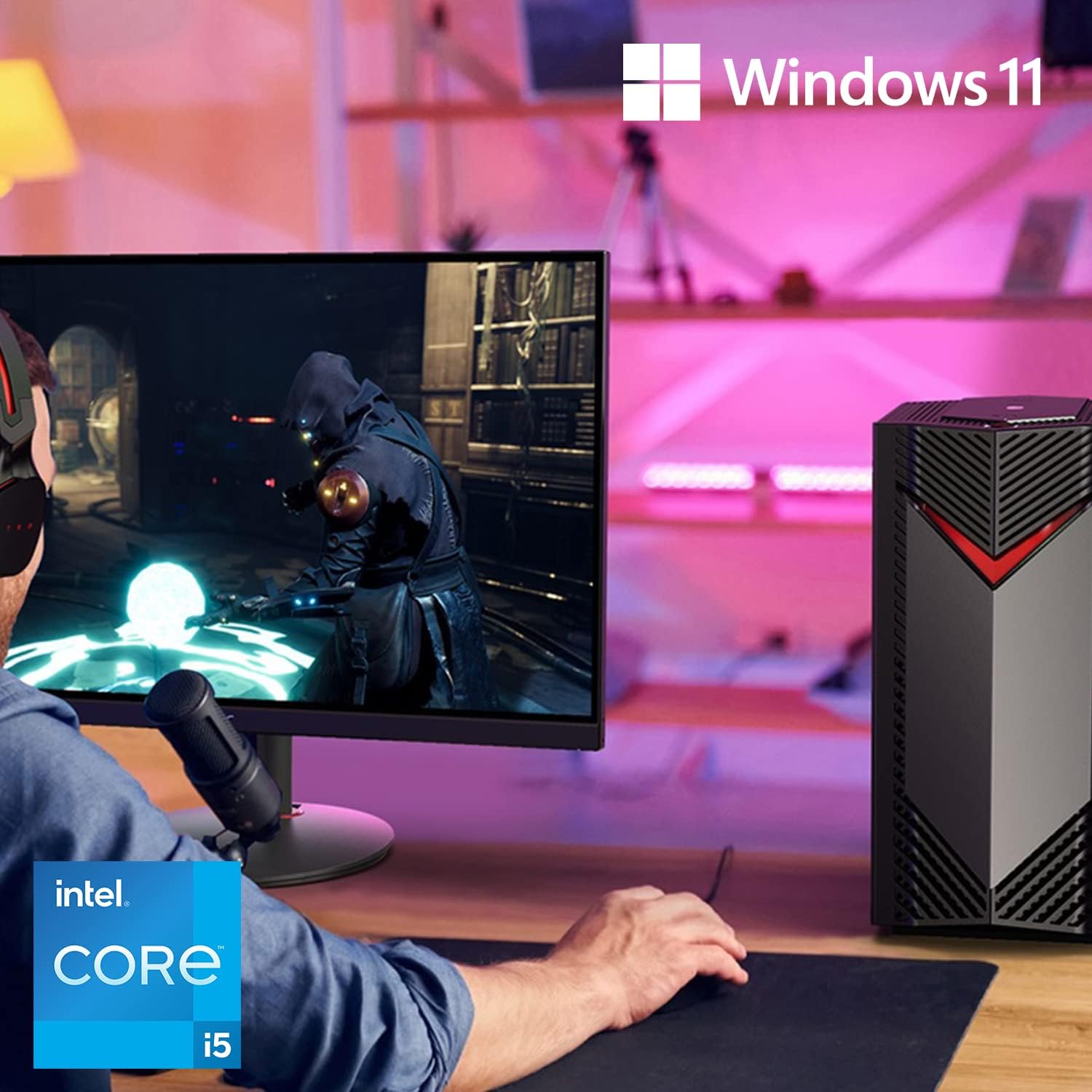 acer Nitro 50 N50-656-UR12 Gaming Desktop | Intel Core i5-14400F 10-Core Processor | NVIDIA GeForce RTX 3050 | 16GB DDR5 5600MHz | 1TB PCIe Gen 4 SSD | Intel Wi-Fi 6E AX211 | Windows 11 Home