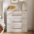 mopio Blake 3 Drawer Dresser for Bedroom, Chest of Drawers, Wood Dresser Organizer, Modern Farmhouse, Tall Night Stand, Enhanced Safety, Sturdy Compliant (White Oak, Single)