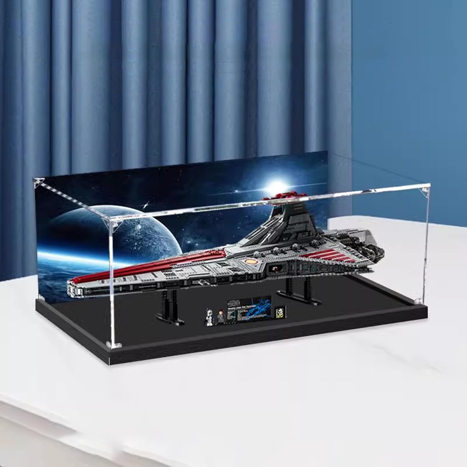 Applicable to Lego 75367 Venator-Class Republic Attack Cruiser Acrylic Display Box(39.3 * 23.6 * 13.7in), Lego Display Case, Sturdy Protection for Your Collectible,3MM Background
