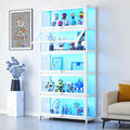 Display Cabinet with Acrylic Glass Doors, 5-Tier Curio Cabinet, Collectibles Toy Organizers Rack & Display Shelf, High Display Case for Home, Office, Playroom, Living Room