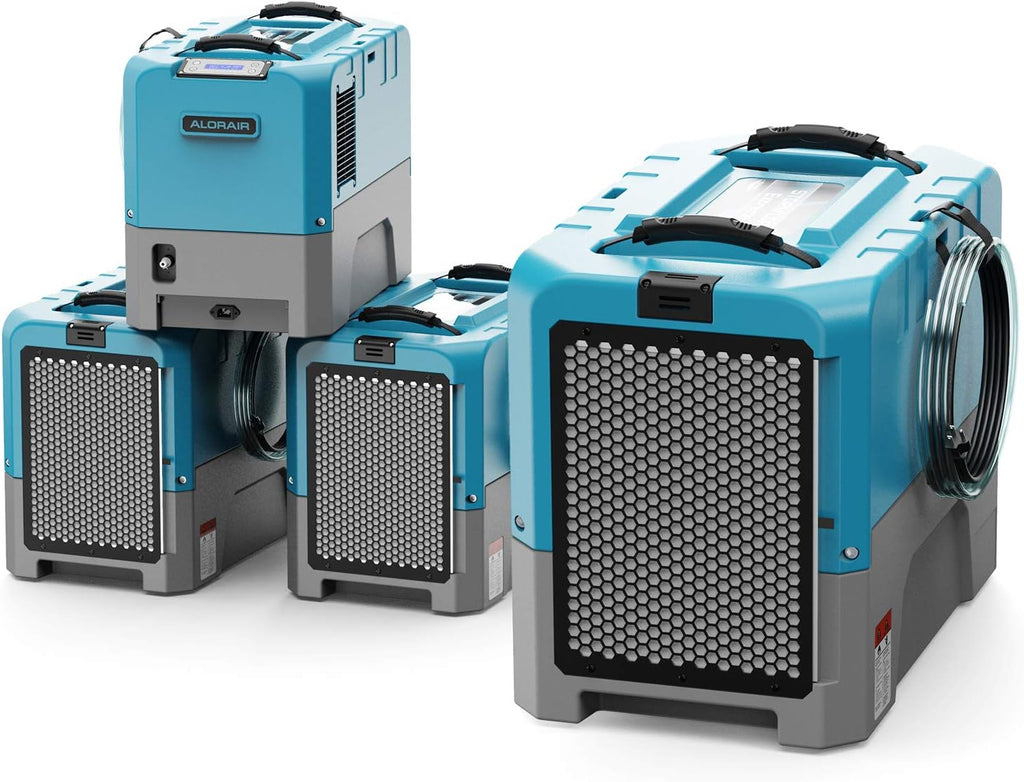 ALORAIR 180 Pint Commercial Dehumidifier with Pump for Basements Warehouse & Job Sites, Large Space Crawl Space Dehumidifier for Water Damage Restoration, 5 Years Limited Warranty, (Pack of 4)
