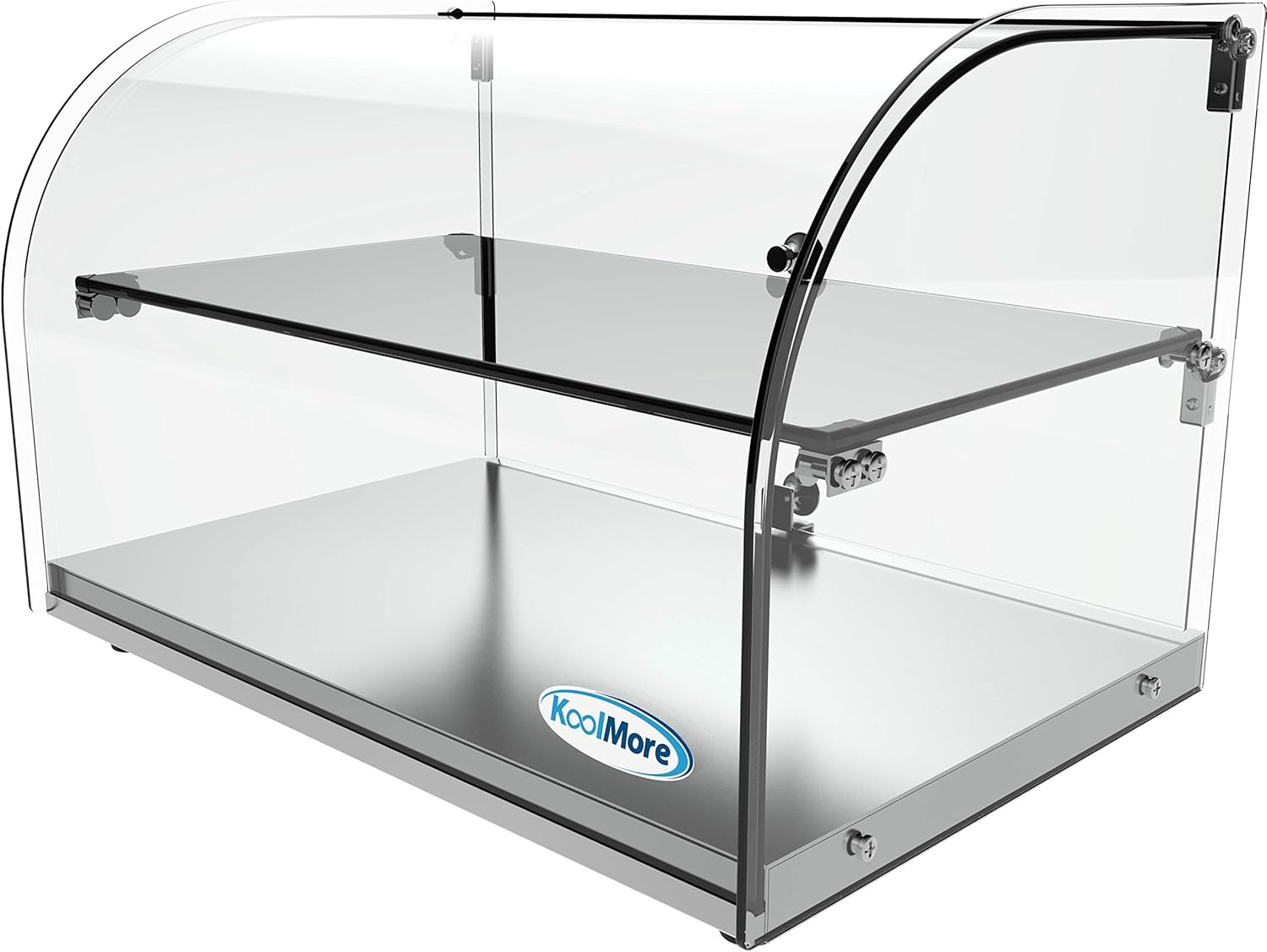 KoolMore - DC-2C 22' Commercial Countertop Bakery Display Case with Front Curved Glass and Rear Door - 1.5 cu. ft.