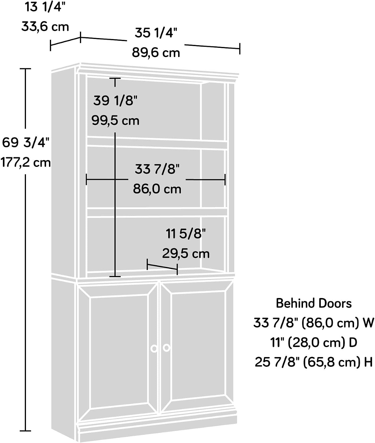 Sauder Select Book Shelf, Bookshelf with Storage, Library Bookcase with Doors and Adjustable Shelves, in Vintage Oak