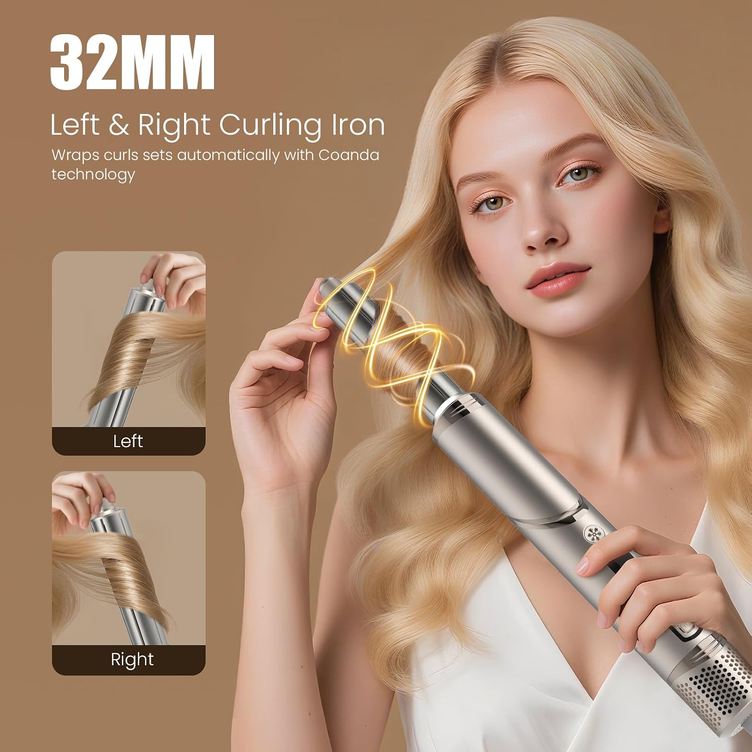 FRANO Hot Air Styler & Blow Dryer Brush 8-in-1, Ionic Hair Styler for Volumizing, Curling, Straightening, Fast Drying with Auto-Wrap Curlers, Frizz-Free & No Heat Damage, Ideal Gift for Women