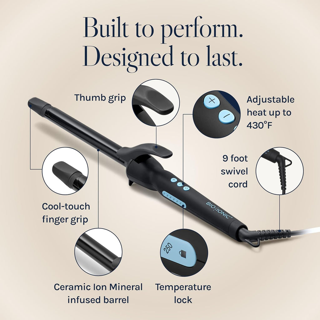 Bio Ionic Long Barrel Curling Iron with Moisture Heat Technology & NanoIonic MX Versatile Curling Wand - Multiple Barrel Sizes for Tight, Classic, Loose & Soft Curls