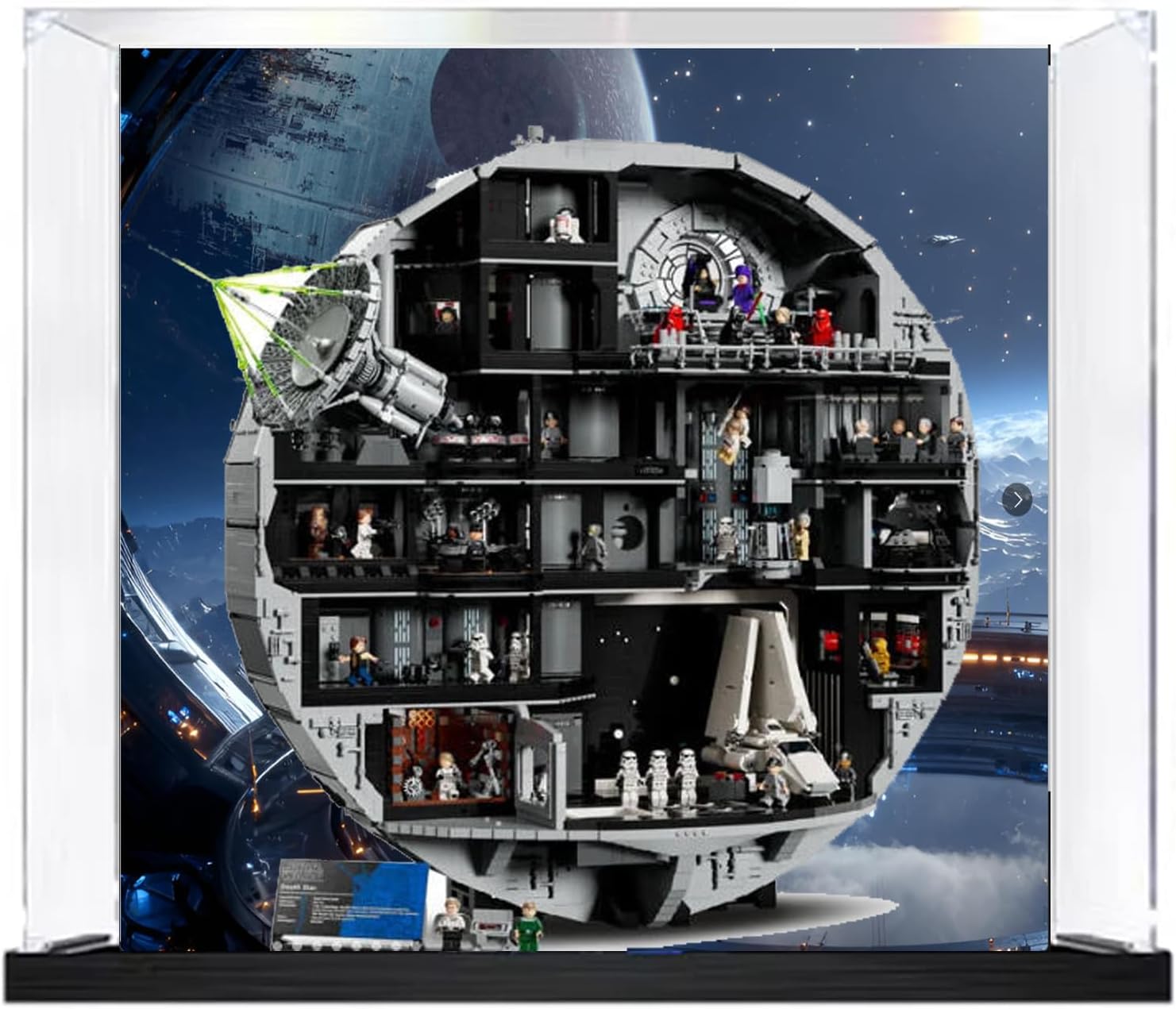 Acrylic Display Case for Lego 75419 Death Star , Dustproof Display Box Showcase ,Gifts for Lego Lovers,Customizable(Model Kit Not Included) (Background 1)