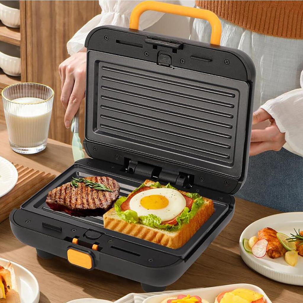 3 in 1 Indoor Grill, Panini Press Grill Sandwich Maker, Electric Contact Grill and Griddle with Removable Nonstick Grill Plates, Stainless Steel Sandwich Maker Compact Indoor Grill