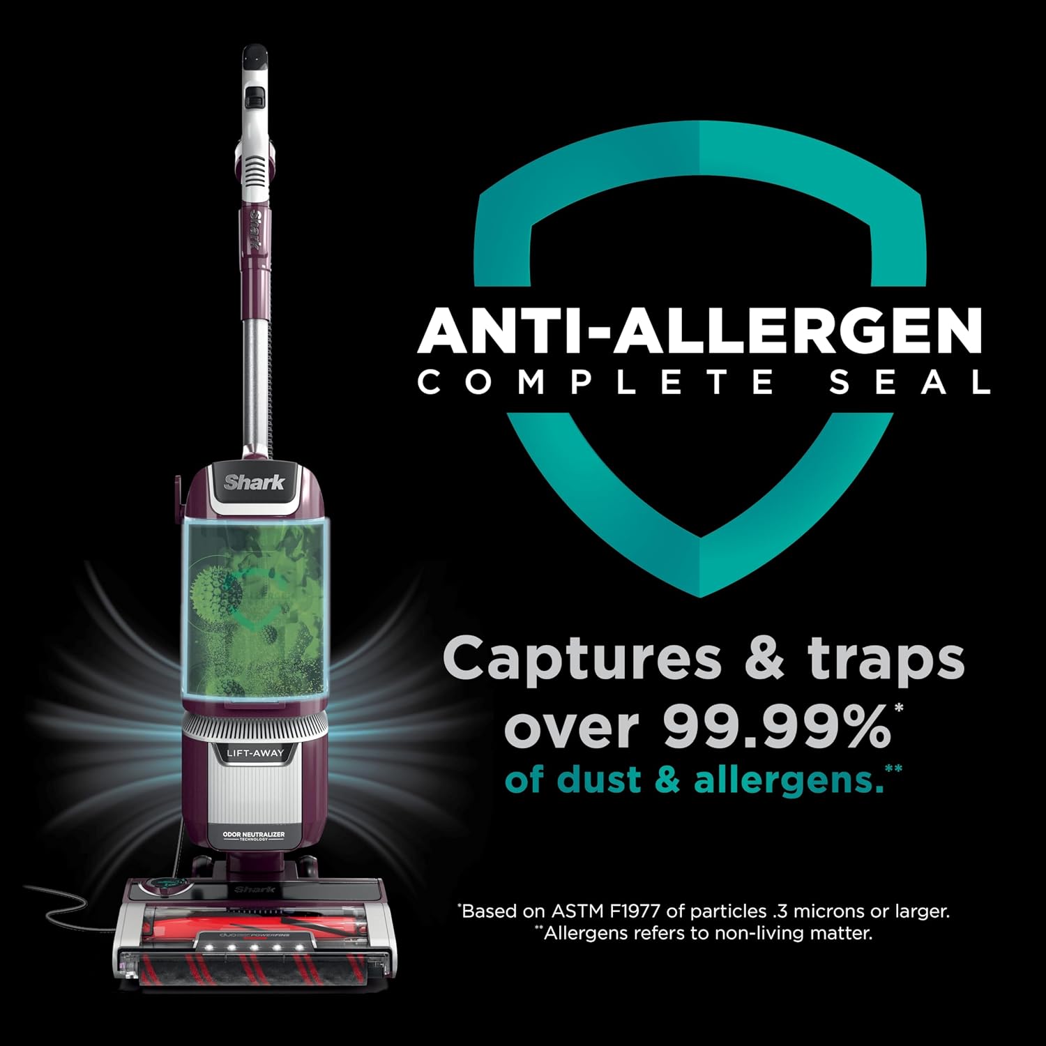 Shark LA702 Rotator Pet Lift-Away ADV Upright Vacuum with DuoClean PowerFins HairPro & Odor Neutralizer Technology, Wine Purple