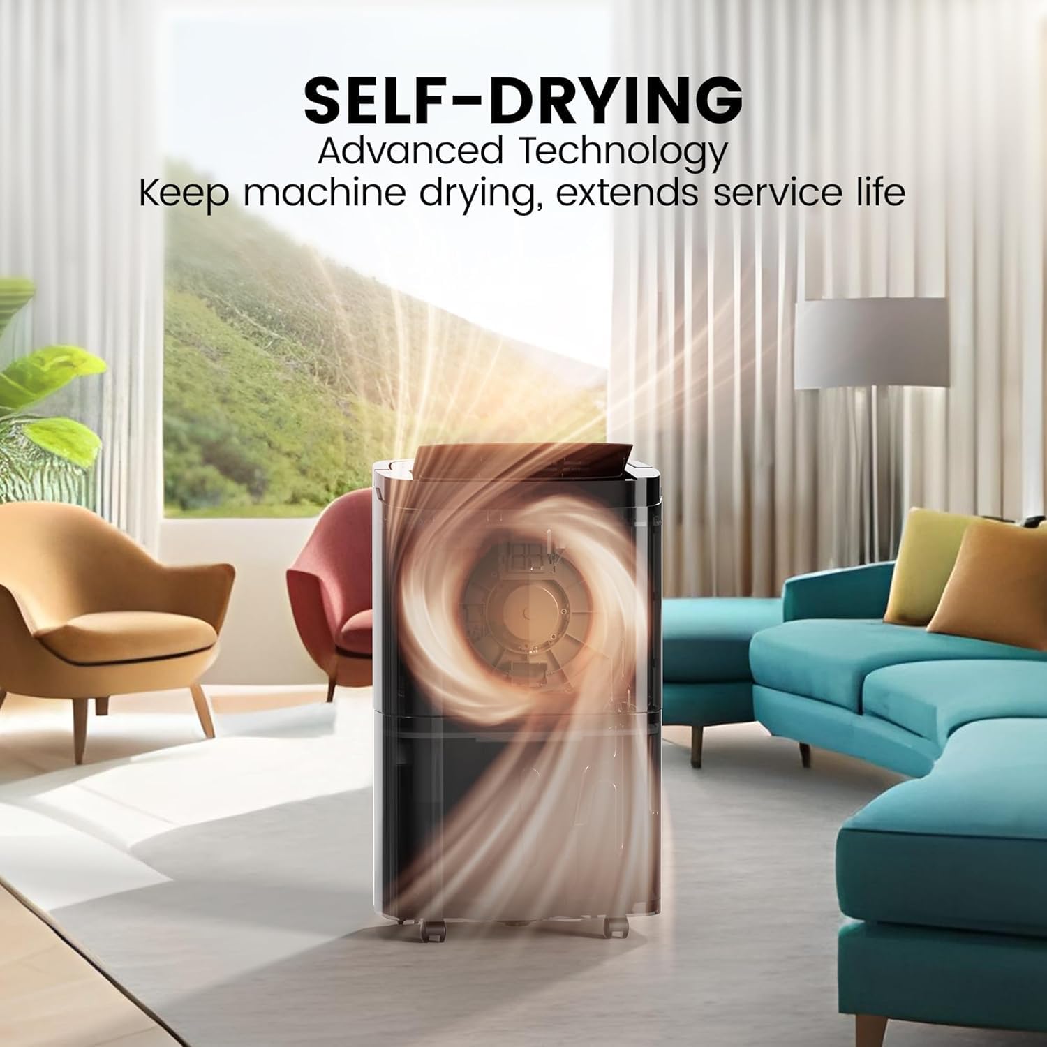 Kesnos 150 Pints 2025 Energy Star Dehumidifier for Home & Basement with Drain Hose, Ideal for Large Spaces up to 7,500 Sq. Ft., Featuring Auto Defrost & Self-Drying Function