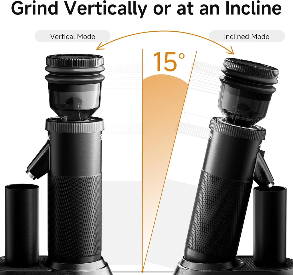 HIBREW G5 Single-Dose Espresso Grinder with Conical Burr, Magnetic Dosing Cup, Metal Housing, Dual-Speed Adjustment, 36-Step Micro Grind Settings - for Espresso Moka Pots & Drip Coffee (Graphite)