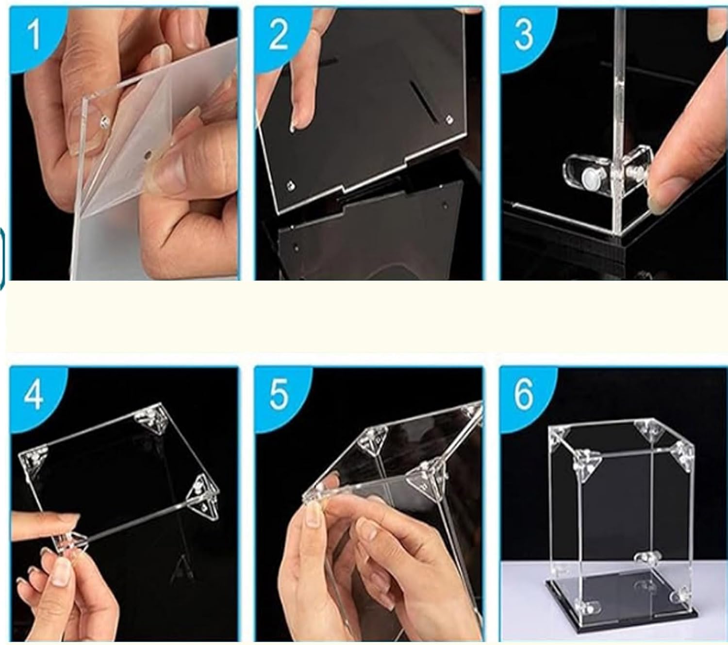 Dustproof Clear Acrylic Display Case,Designed for Lego 76405 Hogwarts Express Train Model Collection Protection Acrylic Dustproof Display Box (Model Kit Not Included) (Black Base 2mm)