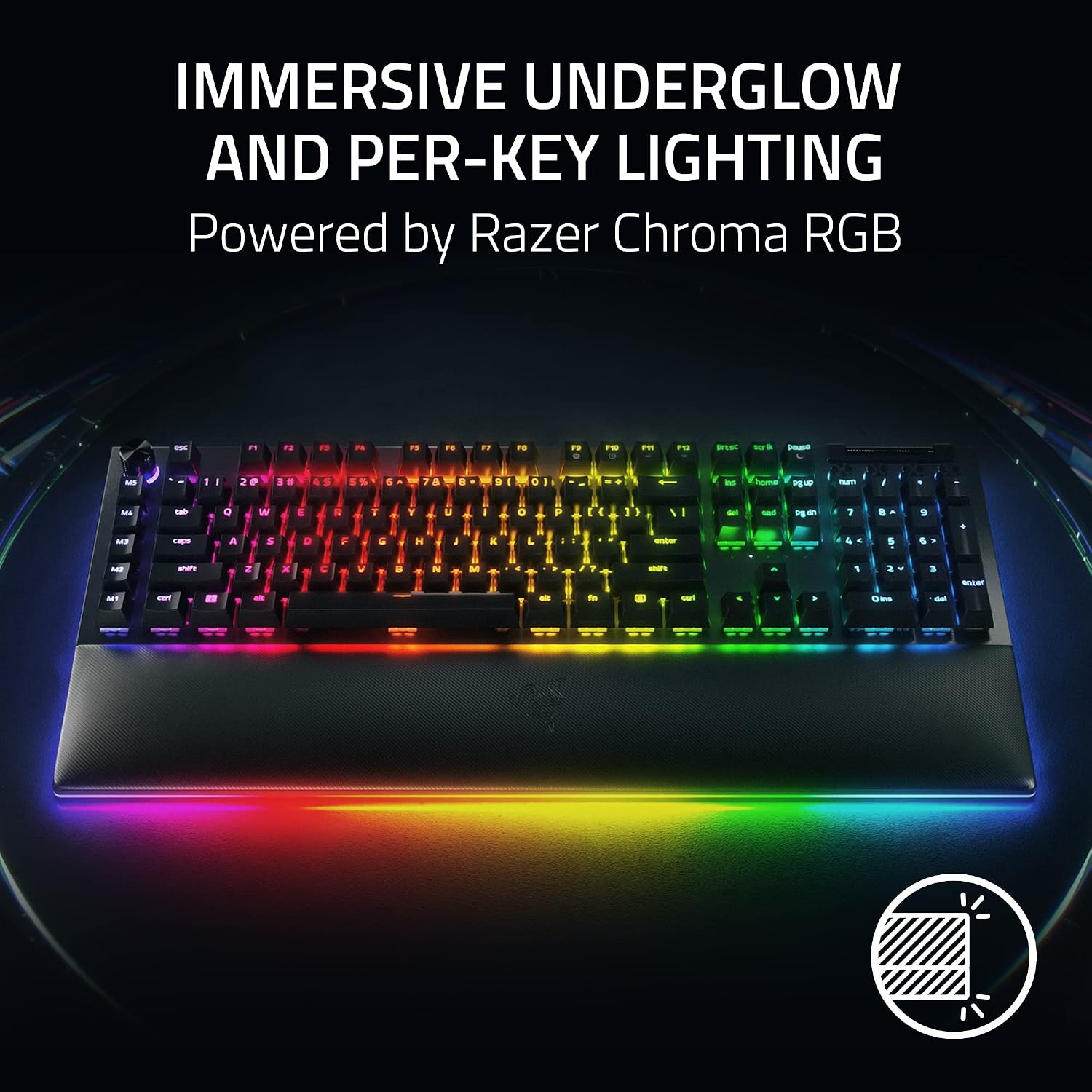 Razer BlackWidow V4 Pro Wired Mechanical Gaming Keyboard: Green Switches Tactile & Clicky - Doubleshot ABS Keycaps - Command Dial - Chroma RGB - Magnetic Wrist Rest - Snap Tap