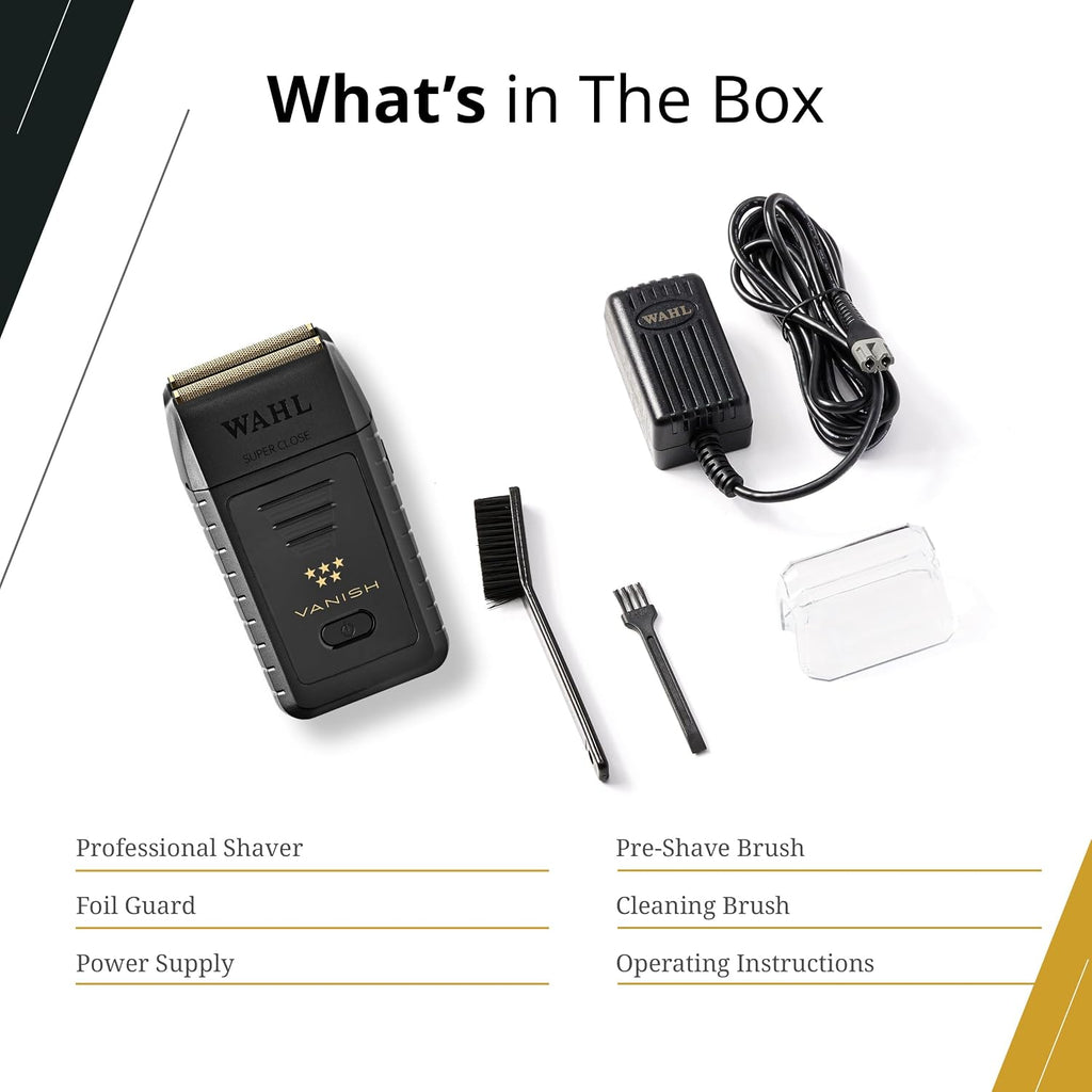 Wahl Professional 5 Star Vanish Shaver, Cordless, Lithium-Ion Battery, Pop-Out Foil Bars, Ergonomic Design, 100+ Minute Runtime