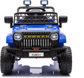 12V Ride On Car for Kids Electric Vehicle Toddlers Battery Powered Truck Car Toy with Remote Control, 4-Wheel Suspension, Battery Display, LED Lights, Music, for Boys Girls, Dark Blue
