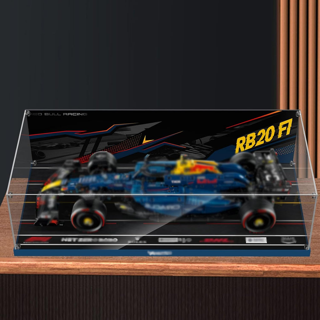 Acrylic Display Case for Lego 42206 Oracle Red Bull RB20 F1; ONLY Display Case, The Model NOT Included