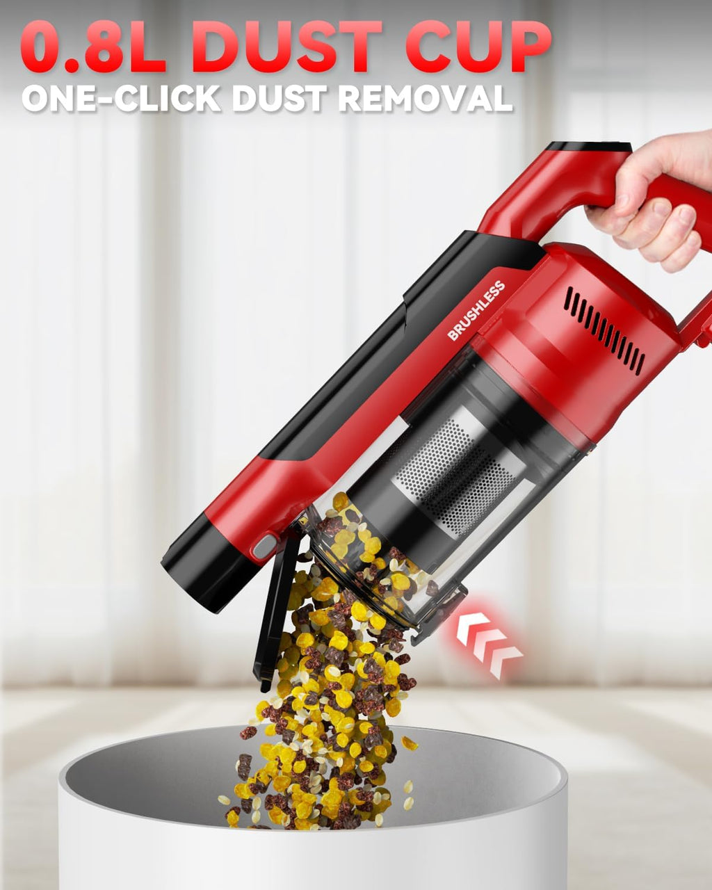 350W Cordless Vacuum Cleaner for Milwaukee Battery, 35kPa Brushless Lightweight Stick Vacuum with 3 Mode Suction, 6 in 1 Stick Vacuum Cleaner with HEPA for Floor, Carpet, Car (Battery Not Included)