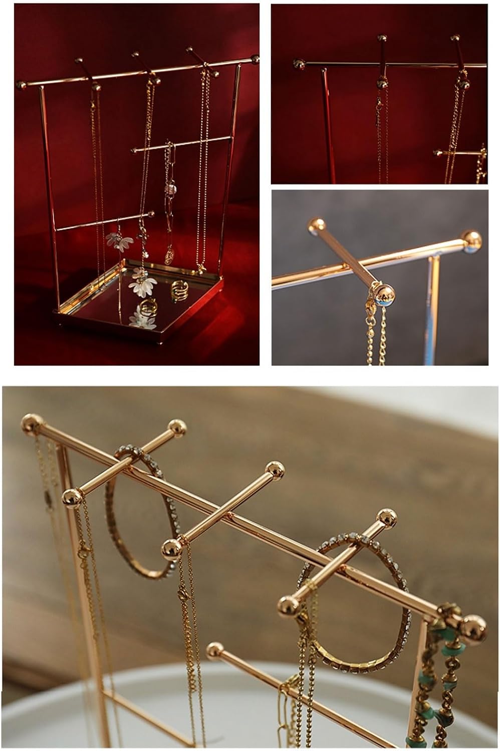 Jewelry Stand,Jewelry Organizer, Jewelry Storage Jewelry Display Rack Tray Ornament Ring Earrings Necklace Shelf Display Counter Storage Rack Jewelry Storage Rack Jewelry Display Stand
