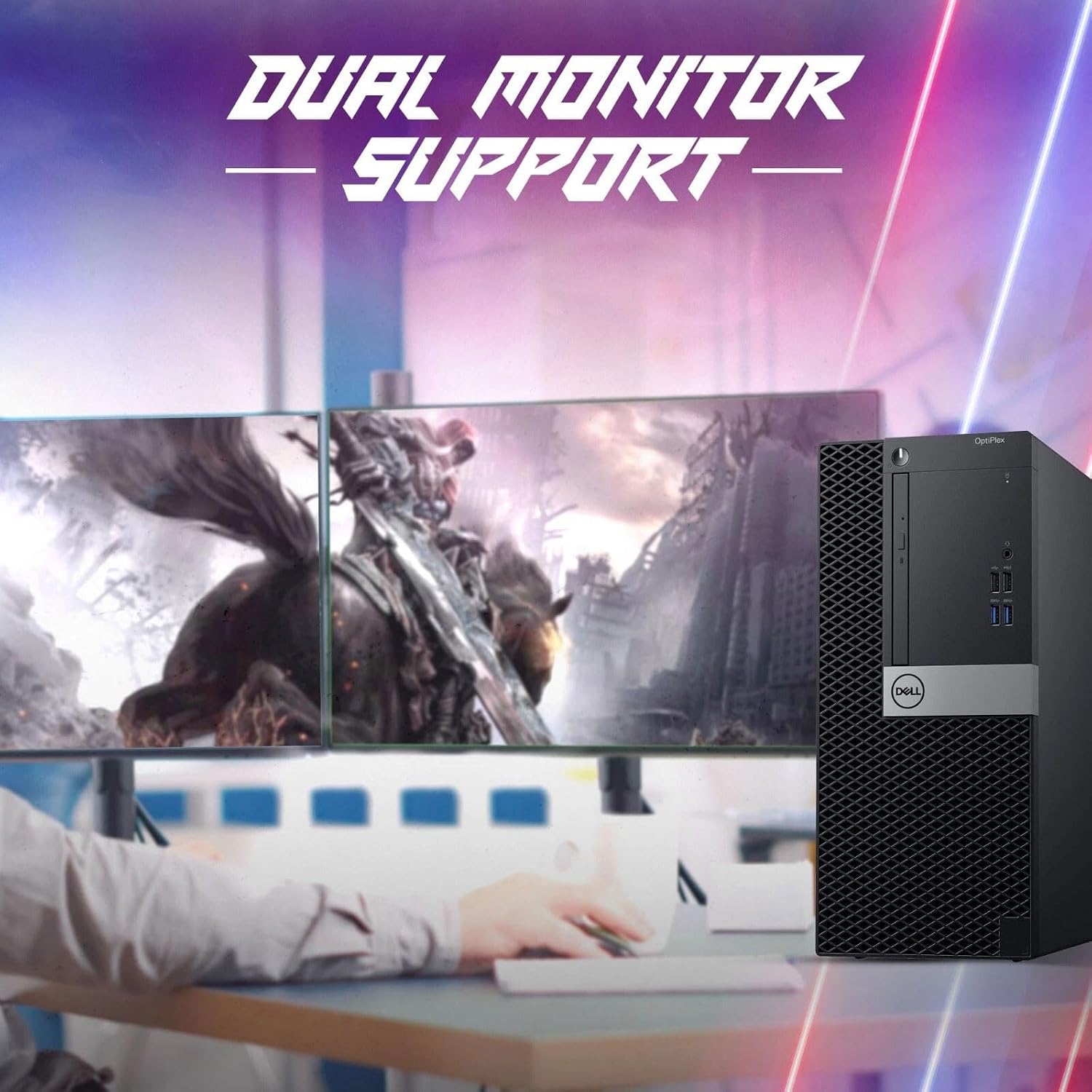 Dell Gaming Tower Desktop PC – Intel Core i5-6500 6th Gen 3.2GHz – 16GB DDR4 RAM – 256GB SSD – GeForce GT 1030 – 22' Monitor – RGB Keyboard & Mouse – Windows 11 Pro – Gaming Computer (Renewed)