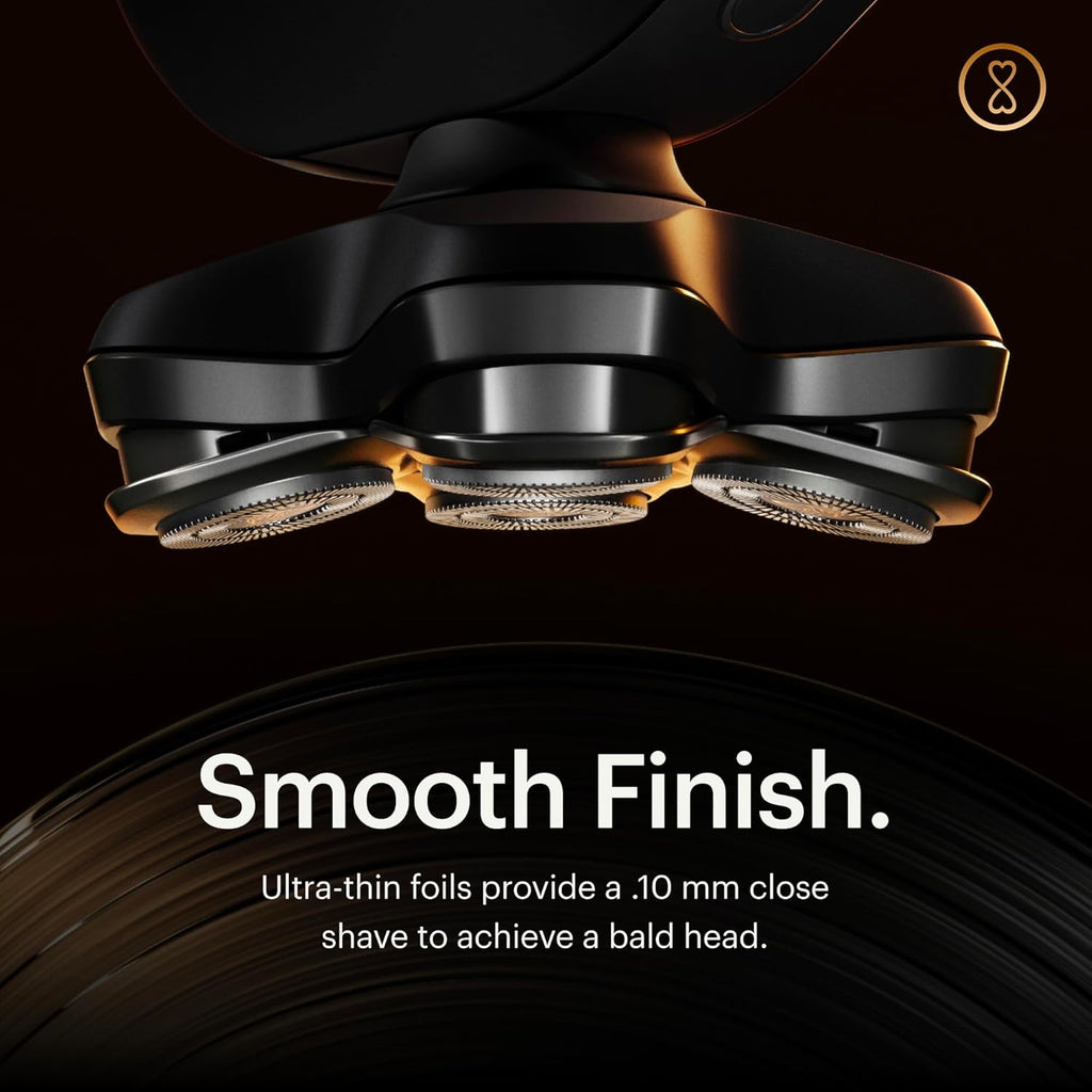 MANSCAPED® The Dome Shaver™ PRO Head Shaver for Bald Men – Five Rotary Blade Design with SkinSafe® & FlexAdjust Technology, Waterproof, USB-C & Wireless Charging Compatible with Travel Lock
