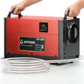 110 Pints Commercial Dehumidifier with Drain Hose, Crawl Space Dehumidifier for Water Damage Restoration, Flood Repair, Crawlspace and Basement, Red