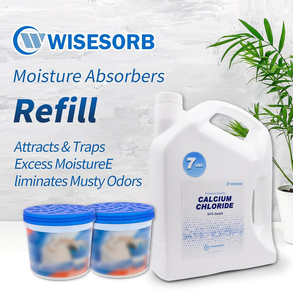 Wisesorb 28LBS Calcium Chloride Desiccant, Moisture Absorbers Refill Beads - Fragrance Free, Moisture Absorber Refill