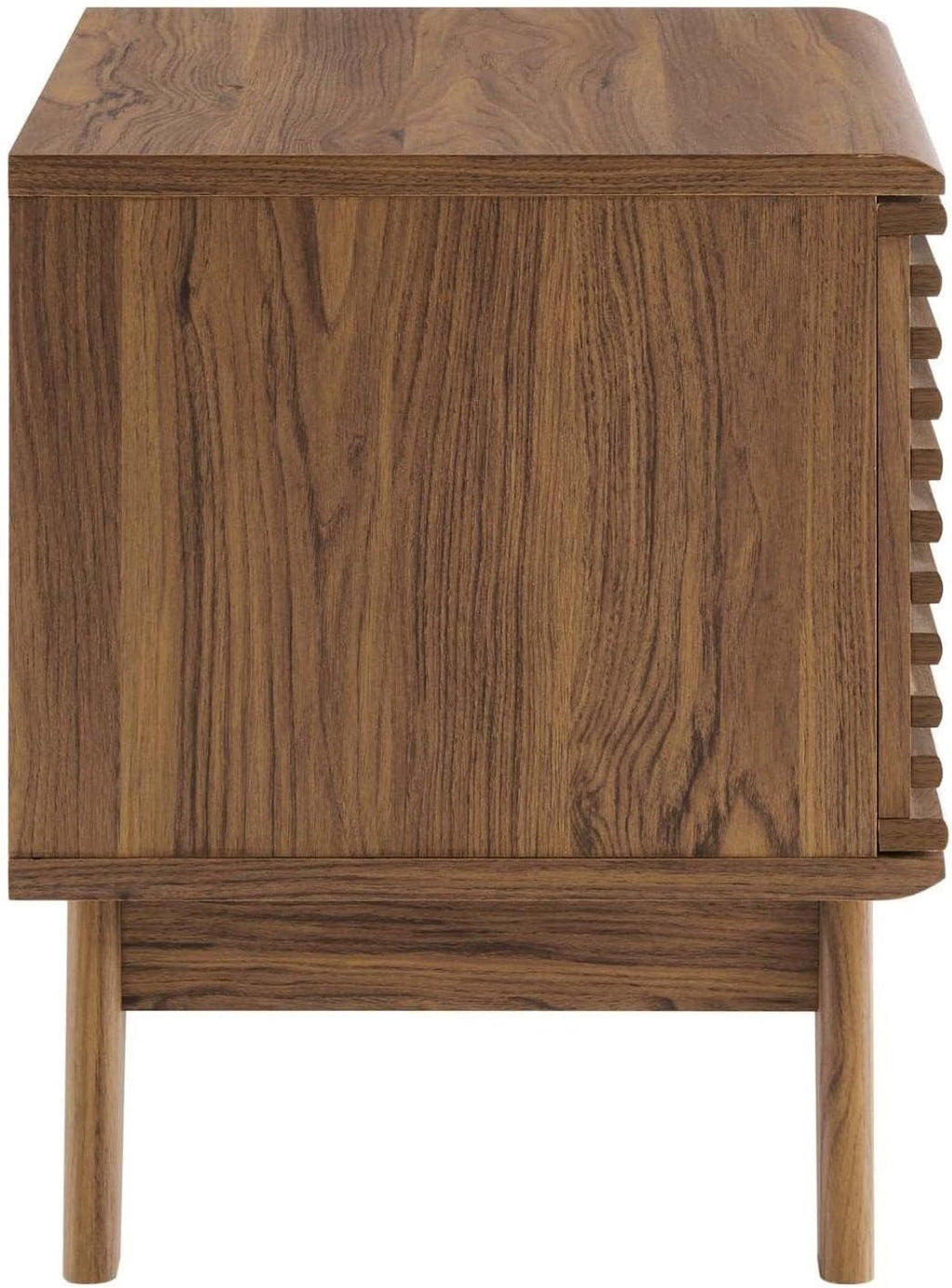 Modway Render Mid-Century Modern 19' Vinyl Record Display Stand in Walnut, 19 Inch