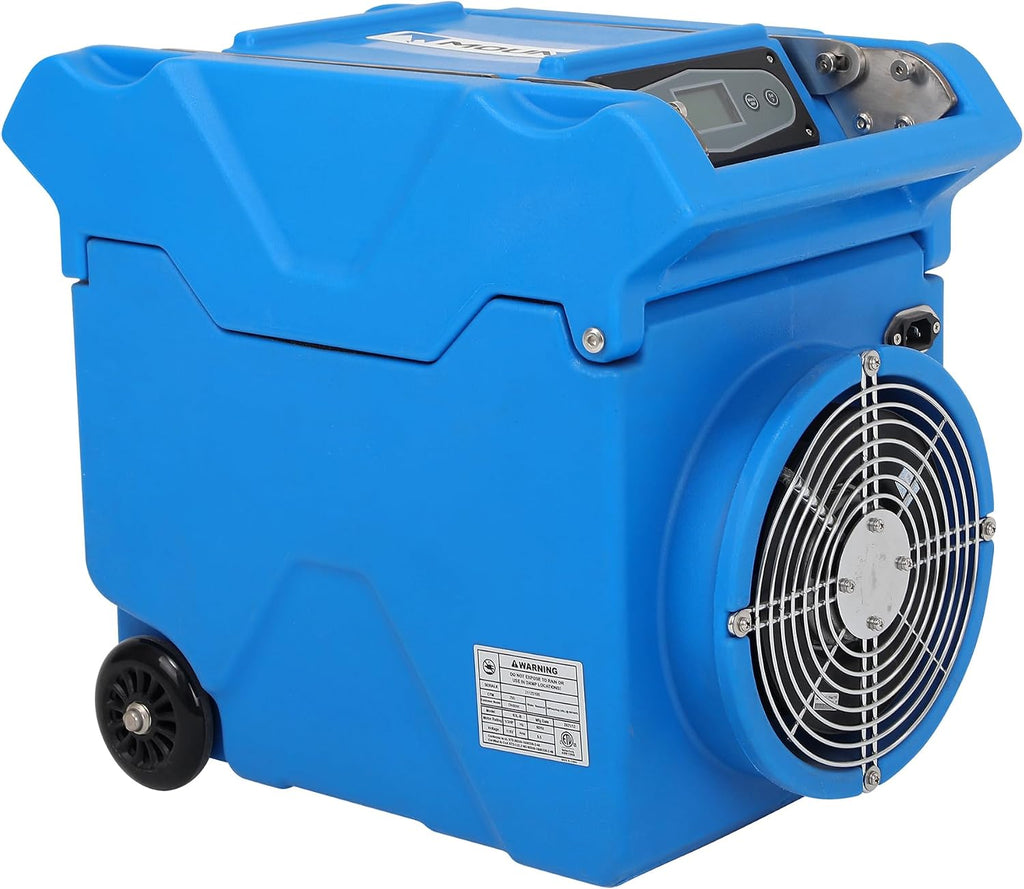 Mounto 150pints Commercial LGR Dehumidifier w/Handle and Wheels - Panasonic Compressor, ETL Certified, Compact & Stackable, Built-in Pump, LED Display