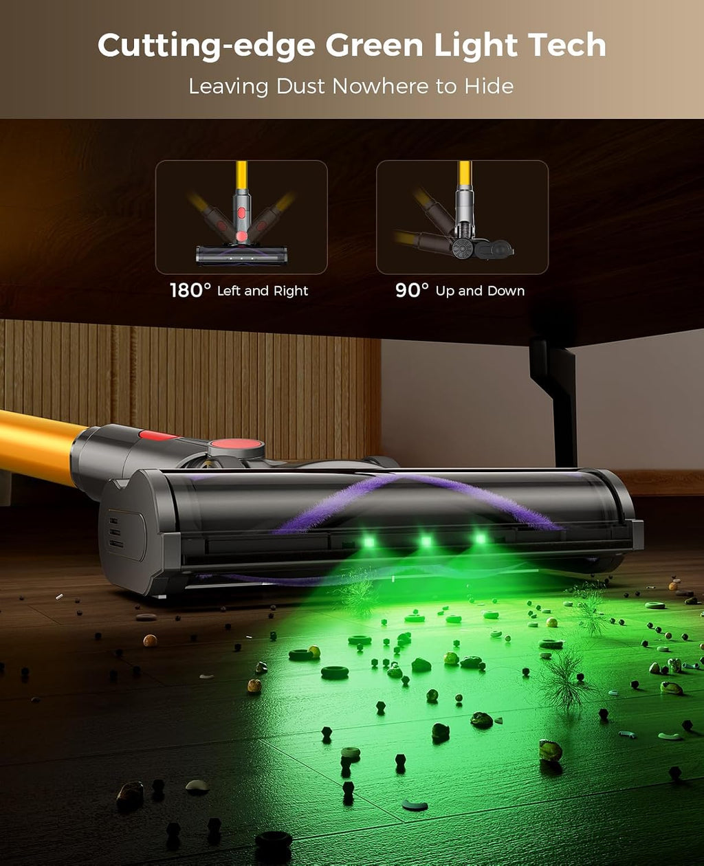 Cordless Vacuum Cleaner, 450W 40KPA Vacuum Cleaners for Home, 45 Mins Lightweight Stick Vacuum Cordless with LED Display, Rechargeable Battery Vacuum for Carpet,Pet Hair,Hardwood Floor
