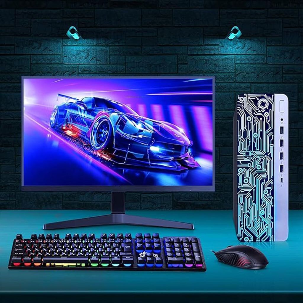 HP ProDesk Desktop RGB Computer PC Intel i5-6th Gen. Quad-Core Processor 16GB DDR4 Ram 256GB SSD, 24 Inch Curved Monitor, Gaming Keyboard and Mouse, Built-in WiFi, Windows 11(Renewed)