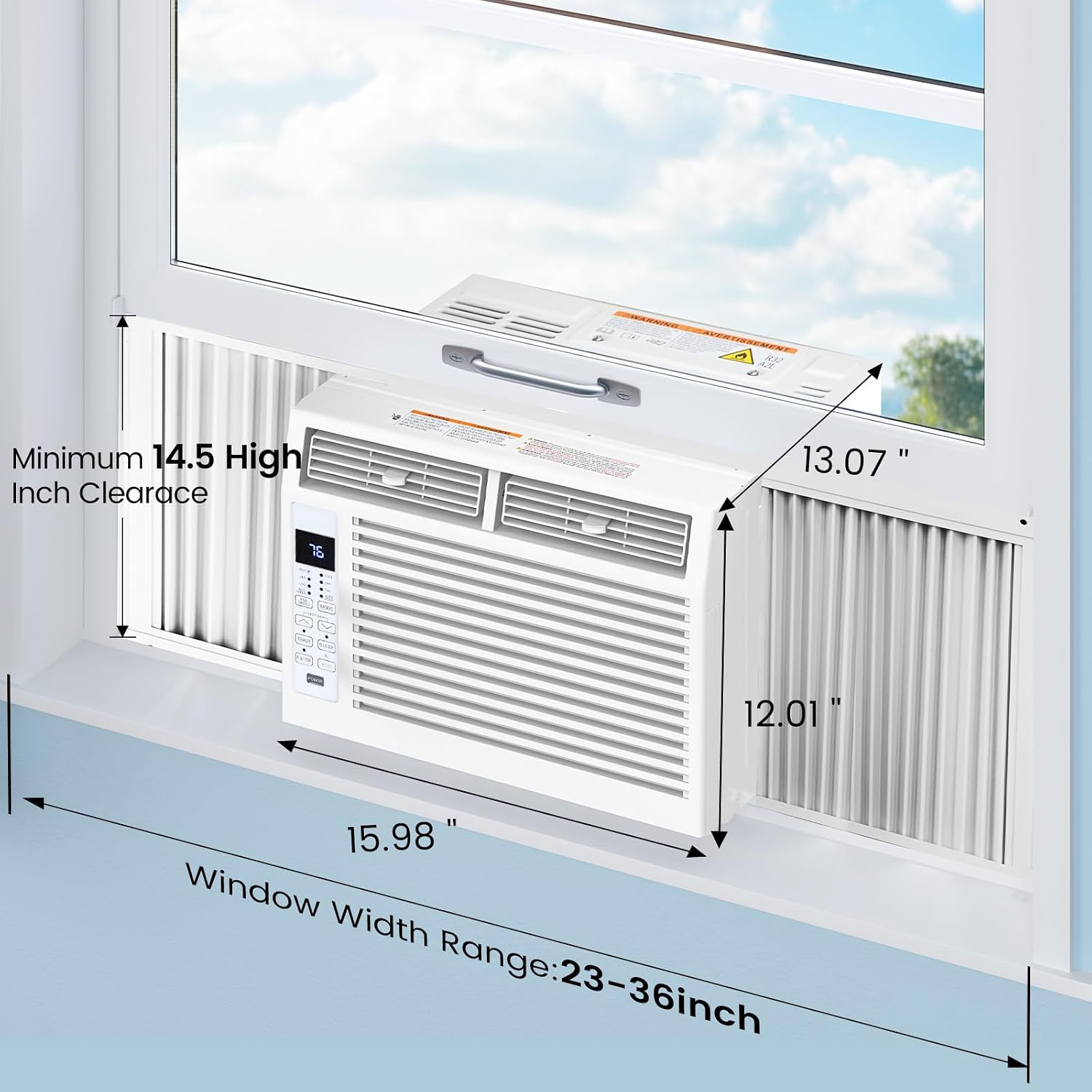 Electactic 6,000 BTU Window Air Conditioner, Window AC Unit with Cooling, Dry Function, 4 Fan Speeds, 24H Timer & Sleep Mode, Cools Up to 250 Sq.ft for Bedroom, Living Room, Office
